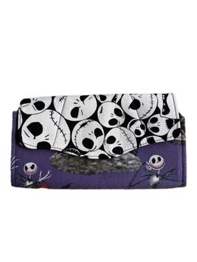 Jack with Zero wallet Handmade cotton Clutch Skull purple ghost dog